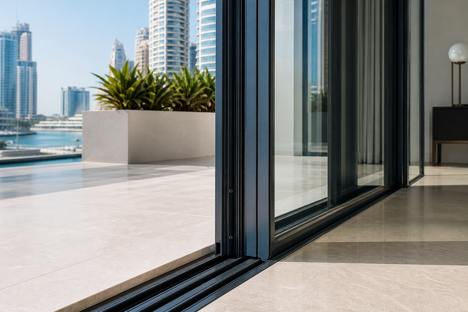 Precision aluminium sliding door system